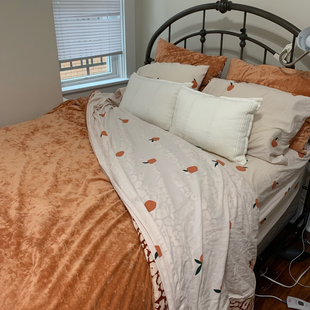 Target velvet reversible orange comforter